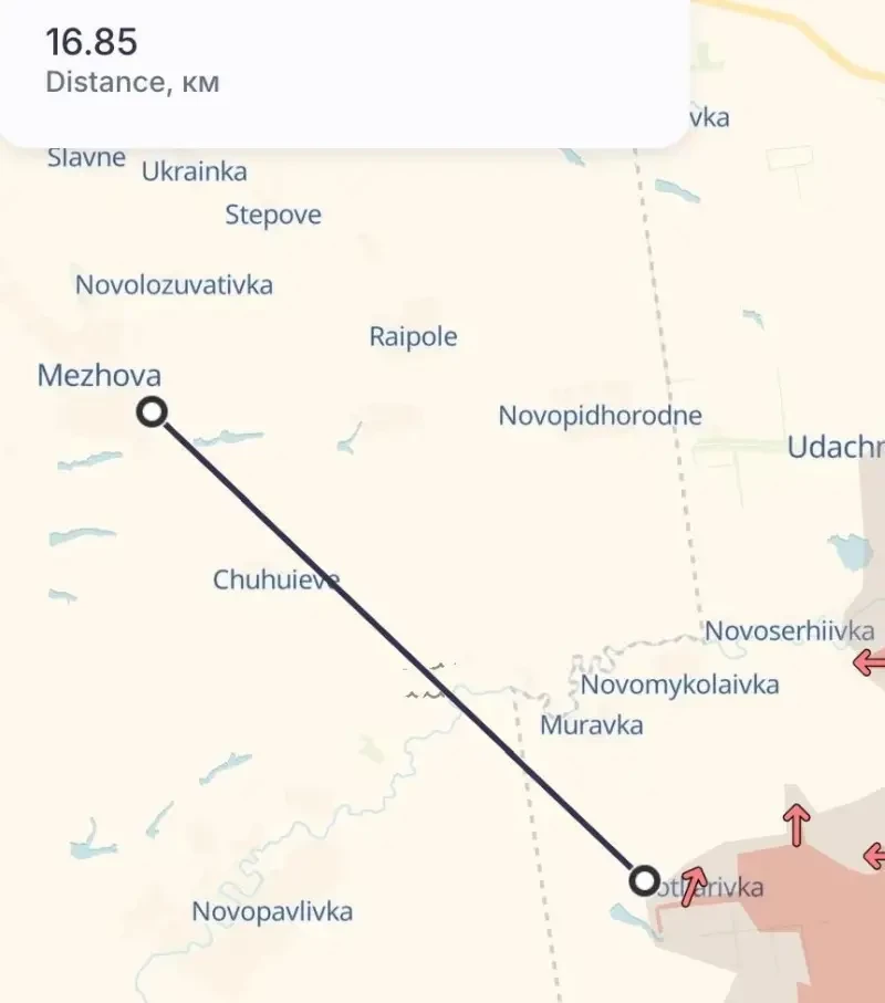 Офицер ВСУ: в Межевую Днепропетровской области уже залетают российские FPV-дроны